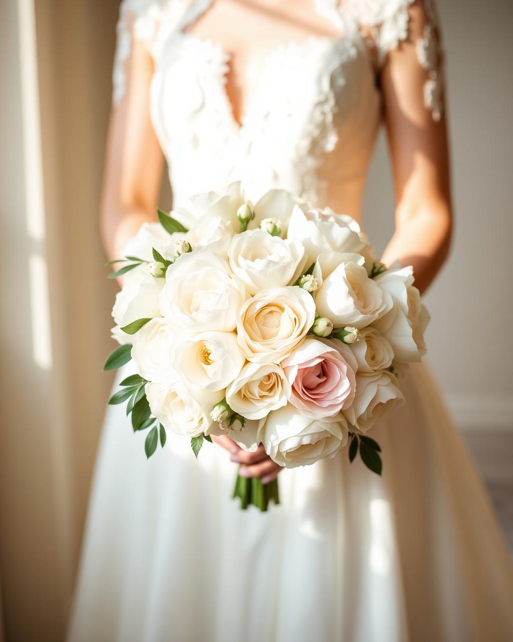 Bride holding bouquet